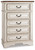 Ashley Realyn Chipped White Chest of Drawers