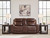 Ashley Momentum Moves Mahogany Power Reclining Loveseat with Console