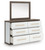 Ashley Mazilar Brown Dresser and Mirror