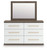 Ashley Mazilar Brown Dresser and Mirror