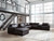Ashley Modmax II Black 8-Piece Sectional with Chaise and Storage Consoles 74305/16/46(3)/57(2)/65/77