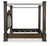 Ashley Maylee Dark Brown Queen Canopy Bed