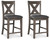 Ashley Caitbrook Gray Counter Height Upholstered Bar Stool (Set of 2)