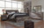 Benchcraft Derekson Multi Gray King Panel Bed with 4 Storage Drawers