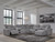 Ashley Modmax II Stone 7-Piece Power Reclining Sectional with Chaise and Audio Consoles 65907/31/46/58/60(2)/77/97