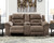 Ashley Stoneland Fossil Reclining Loveseat with Console