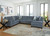 Benchcraft Maxon Place Navy 3-Piece Sectional with Chaise