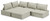 Ashley Bales Navy 5-Piece Modular Seating