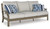 Ashley Rainier Ranch Brown Beige Outdoor Sofa with Cushion