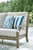 Ashley Rainier Ranch Brown Beige Outdoor Sofa with Cushion