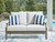 Ashley Rainier Ranch Brown Beige Outdoor Loveseat with Cushion