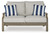 Ashley Rainier Ranch Brown Beige Outdoor Loveseat with Cushion