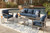 Ashley Gali Gray Blue Outdoor Sofa/Chairs/Table Set (Set of 4)