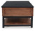 Ashley Kallari Warm Brown Black Lift-Top Coffee Table