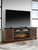 Ashley Kallari Warm Brown Black 84" TV Stand with Electric Fireplace