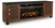 Ashley Kallari Warm Brown Black 84" TV Stand with Electric Fireplace