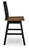 Ashley Wildenauer Brown Black Counter Height Swivel Barstool (Set of 2)