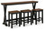 Ashley Wildenauer Brown Black Counter Height Dining Table and 3 Barstools Set (Set of 4)