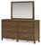 Ashley Cabalynn Light Brown Dresser and Mirror