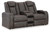 Ashley Fyne-Dyme Shadow Power Reclining Loveseat with Console