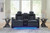 Ashley Fyne-Dyme Shadow Power Reclining Loveseat with Console