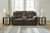 Ashley Frohn Chocolate Reclining Loveseat with Console