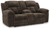 Ashley Frohn Chocolate Reclining Loveseat with Console