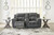 Ashley Frohn Chocolate Reclining Loveseat with Console