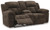 Ashley Frohn Chocolate Reclining Loveseat with Console