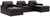 Ashley Modmax II Black 5-Piece Double Chaise Sectional with Storage Consoles