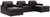 Ashley Modmax II Black 5-Piece Double Chaise Sectional with Audio Consoles