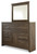 Ashley Juararo Dark Brown Dresser and Mirror
