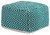 Ashley Brynnsen Teal Ivory Pouf