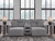Ashley Modmax II Salt and Pepper 3-Piece Power Reclining Sectional with Chaise and Audio Console 65906/58/60/97