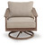 Ashley Francis Beach Natural Gray Outdoor Swivel Lounge with Cushion