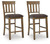 Ashley Broxtyn Light Brown Counter Height Barstool (Set of 2)
