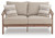 Ashley Francis Beach Natural Gray Outdoor Loveseat with Cushion