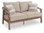 Ashley Francis Beach Natural Gray Outdoor Loveseat with Cushion
