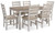 Ashley Skempton White Light Brown Dining Table and Chairs (Set of 7)