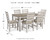 Ashley Skempton White Light Brown Dining Table and Chairs (Set of 7)