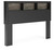 Ashley Jonnifer Black Gray Lighted Queen Bookcase Headboard