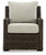 Ashley Brook Ranch Brown Outdoor Lounge Chair with Cushion