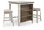 Ashley Skempton White Light Brown Counter Height Dining Table and Bar Stools (Set of 3)