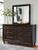 Benchcraft Dantenton Merlot Dresser and Mirror