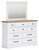 Benchcraft Ashbryn White Natural Dresser and Mirror