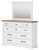 Benchcraft Ashbryn White Natural Dresser and Mirror