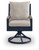 Ashley Mabry Shores Navy Blue Driftwood Outdoor Swivel Chair with Cushion (Set of 2)