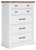 Benchcraft Ashbryn White Natural Chest of Drawers