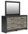 Ashley Jonnifer Black Gray Dresser and Mirror