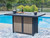 Ashley Mabry Shores Navy Blue Driftwood Outdoor Bar Table with Fire Pit